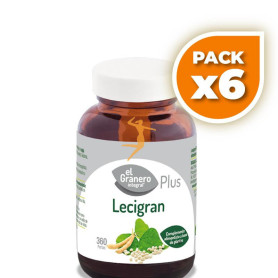 Pack 6x LECIGRAN LECITINA DE SOJA 360 PERLAS EL GRANERO