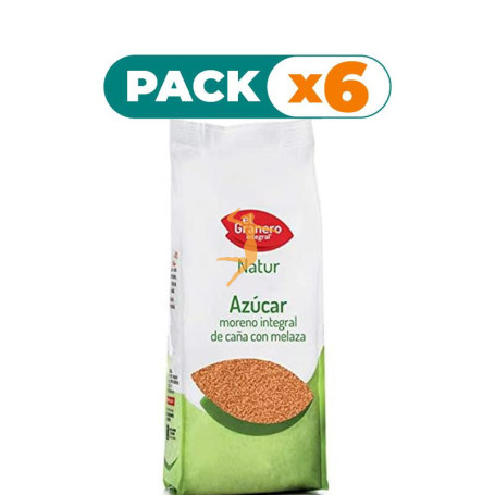 Pack 6x AZUCAR MORENO DE CAÑA INTEGRAL 500Gr. (CON MELAZA) EL GRANERO