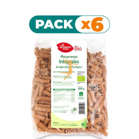 Pack 6x MACARRONES INTEGRALES BIO 500Gr. EL GRANERO