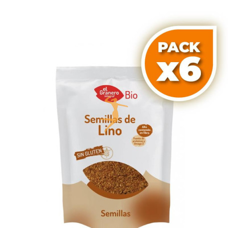 Pack 6x SEMILLAS DE LINO DORADO BIO 500Gr. EL GRANERO
