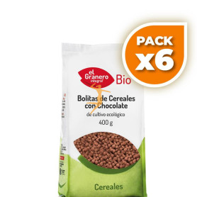 Pack 6x BOLITAS DE CEREALES CON CHOCOLATE BIO 400Gr. GRANERO