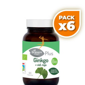 Pack 6x GINKGO Y VID ROJA BIO 90 CAP EL GRANERO