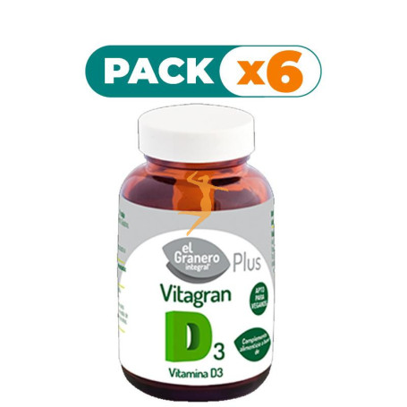 Pack 6x VITAGRAN D3 (VITAMINA D) 100 CÁPSULAS EL GRANERO