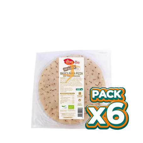 Pack 6x BASES DE PIZZA CON TRIGO SARRACENO SG BIO 2UDS. 250Gr. GRANERO