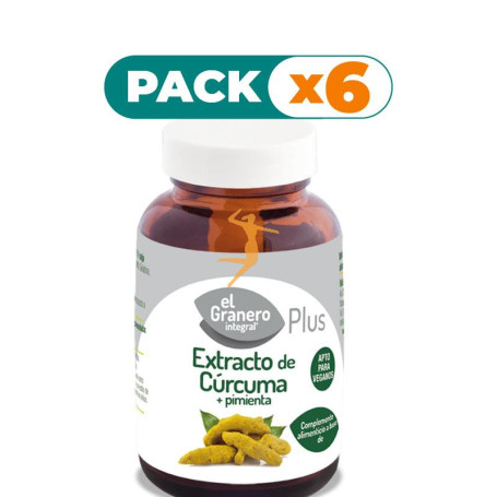 Pack 6x EXTRACTO DE CÚRCUMA Y PIMIENTA 60 CÁPSULAS EL GRANERO