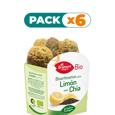 Pack 6x GALLETAS ARTESANAS SABOR LIMÓN CON CHÍA 250Gr. GRANERO