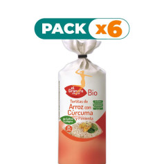Pack 6x TORTITAS DE ARROZ CON CÚRCUMA Y PIMIENTA SIN GLUTEN BIO 115Gr. GRANERO