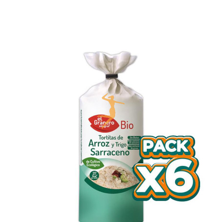 Pack 6x TORTITAS DE ARROZ Y TRIGO SARRACENO 115Gr. EL GRANERO