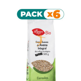 Pack 6x COPOS SUAVES DE AVENA INTEGRAL SIN GLUTEN BIO 500Gr. GRANERO