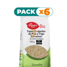 Pack 6x COPOS CRUJIENTES DE MAÍZ Y TRIGO SARRACENO BIO 350Gr. GRANERO