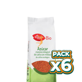 Pack 6x AZÚCAR MORENO INTEGRAL DE CAÑA CON MELAZA BIO 1Kg. GRANERO