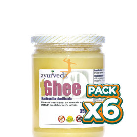 Pack 6x GHEE MANTEQUILLA CLARIFICADA AYURVÉDICA 340Ml. AYURVEDA