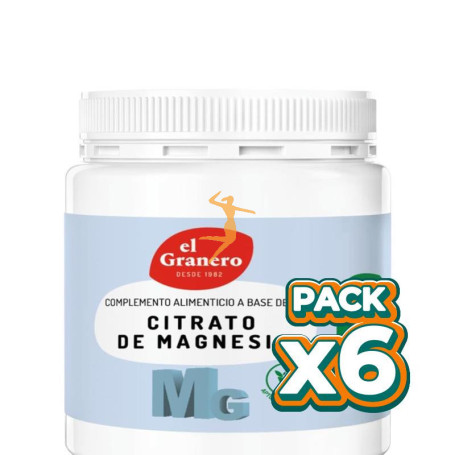 Pack 6x CITRATO DE MAGNESIO 250GR GRANERO