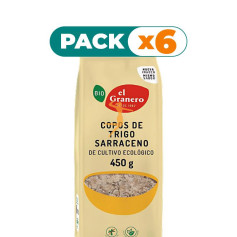Pack 6x COPOS DE TRIGO SARRACENO SIN GLUTEN BIO 450GR GRANERO