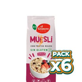 Pack 6x MUESLI CON FRUTOS ROJOS BIO SIN GLUTEN 375G EL GRANERO