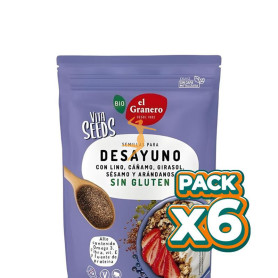 Pack 6x VITASEEDS DESAYUNO 5 SEMILLAS Y ARANDANO BIO 300Gr EL GRANERO