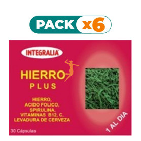 Pack 6x HIERRO PLUS 30 CÁPSULAS INTEGRALIA