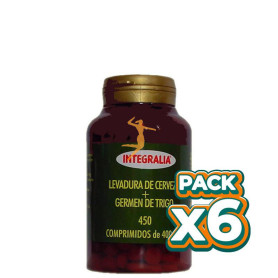 Pack 6x LEVADURA DE CERVEZA Y GERMEN DE TRIGO 450 COMPRIMIDOS INTEGRALIA