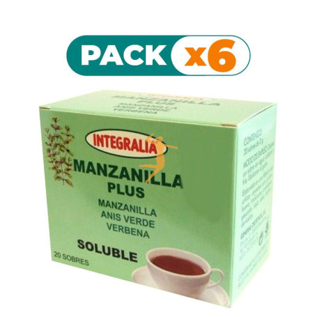 Pack 6x MANZANILLA PLUS SOLUBLE 20 SOBRES INTEGRALIA