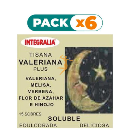 Pack 6x VALERIANA PLUS SOLUBLE 15 SOBRES INTEGRALIA