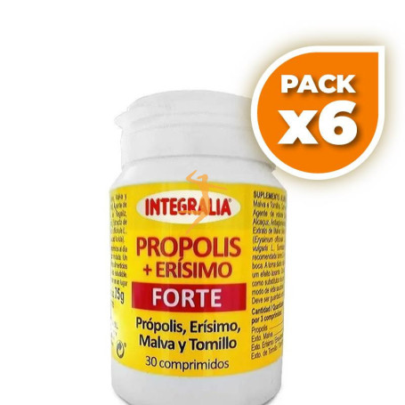 Pack 6x PROPOLIS CON ERISIMO FORTE 30 COMPRIMIDOS INTEGRALIA