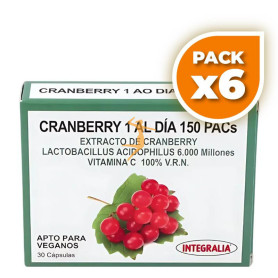 Pack 6x CRANBERRY 1 AL DÍA 150 PACs 30 CÁPSULAS INTEGRALIA