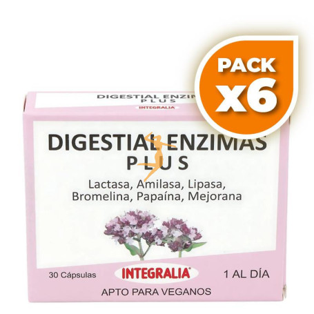 Pack 6x DIGESTIAL ENZIMAS PLUS 30 CÁPSULAS INTEGRALIA