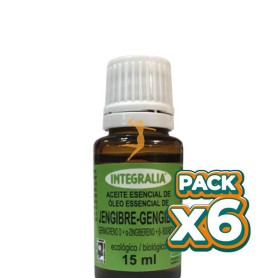 Pack 6x ACEITE ESENCIAL DE JENGIBRE ECO 15ML INTEGRALIA