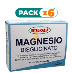 Pack 6x BISGLICINATO DE MAGNESIO 60 CÁPSULAS INTEGRALIA
