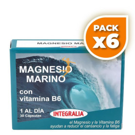 Pack 6x MAGNESIO MARINO CON VITAMINA B6 30 CÁPSULAS INTEGRALIA