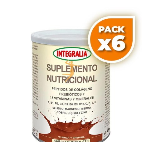 Pack 6x SUPLEMENTO NUTRICIONAL SABOR CHOCOLATE 300G INTEGRALIA