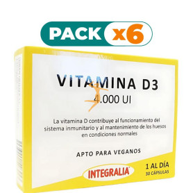 Pack 6x VITAMINA D3 4000UI 30 CÁPSULAS INTEGRALIA