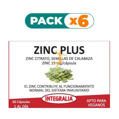 Pack 6x ZINC PLUS 60 CÁPSULAS INTEGRALIA