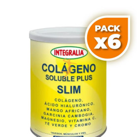 Pack 6x COLÁGENO SOLUBLE PLUS SLIM SABOR NEUTRO 300G INTEGRALIA
