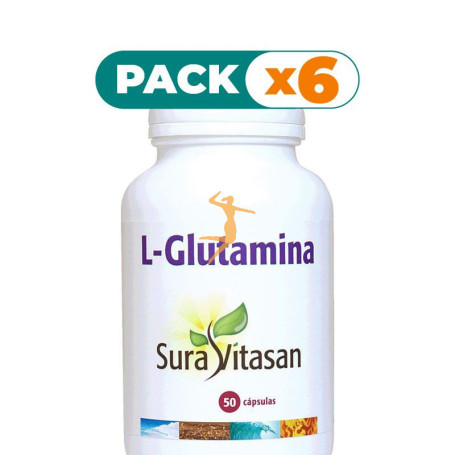 Pack 6x L-GLUTAMINA 500Mg. 50 CÁPSULAS SURA VITASAN