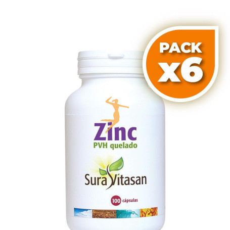 Pack 6x ZINC QUELADO 100 COMPRIMIDOS SURA VITASAN