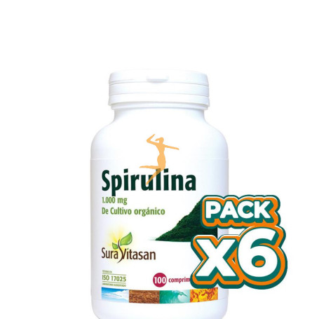Pack 6x SPIRULINA 1.000Mg. 100 COMPRIMIDOS SURA VITASAN