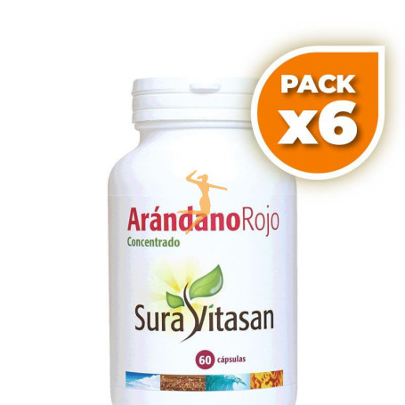 Pack 6x ARÁNDANO ROJO 600Mg. 60 CÁPSULAS SURA VITASAN
