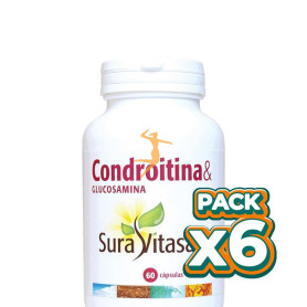 Pack 6x CONDROITINA & GLUCOSAMINA 60 CÁPSULAS SURA VITASAN