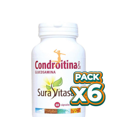 Pack 6x CONDROITINA & GLUCOSAMINA 60 CÁPSULAS SURA VITASAN