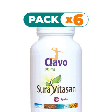 Pack 6x CLAVO 500Mg. 100 CÁPSULAS SURA VITASAN