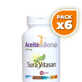 Pack 6x ACEITE DE BORRAJA BIO 1.000Mg. 90 PERLAS SURA VITASAN