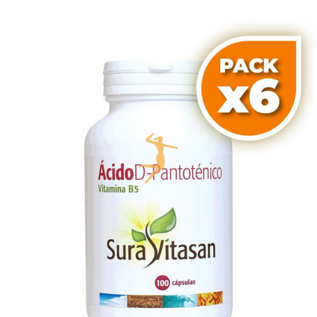 Pack 6x ACIDO D-PANTOTENICO 500Mg. 100 CAPSULAS SURA VITASAN
