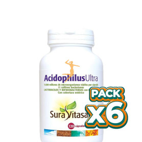 Pack 6x ACIDOPHILUS ULTRA 11.000M.+FOS+AOS 120 CÁPSULAS SURA VITASAN