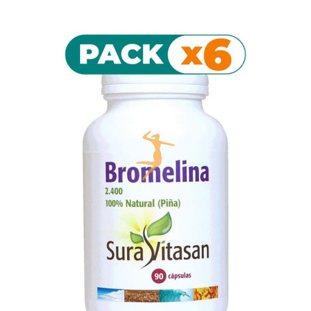 Pack 6x BROMELINA 2.400 500Mg. 90 CÁPSULAS SURA VITASAN