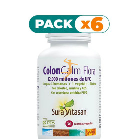 Pack 6x COLON-CALM FLORA 30 CÁPSULAS SURA VITASAN