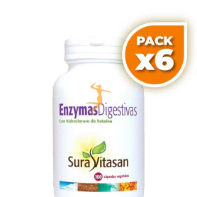 Pack 6x ENZYMAS DIGESTIVAS 100 CÁPSULAS SURA VITASAN