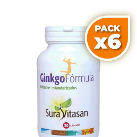 Pack 6x GINKGO FÓRMULA 526Mg. 30 CAÁSULAS SURA VITASAN