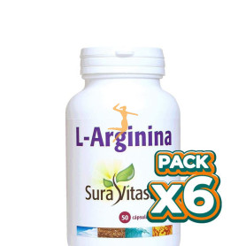 Pack 6x L-ARGININA 500Mg. 50 CÁPSULAS SURA VITASAN