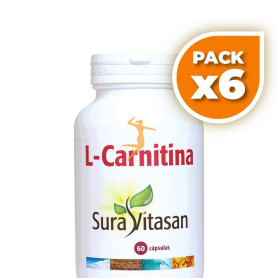 Pack 6x L-CARNITINA 500Mg. 60 CÁPSULAS SURA VITASAN
